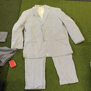 Poplin seersucker suit